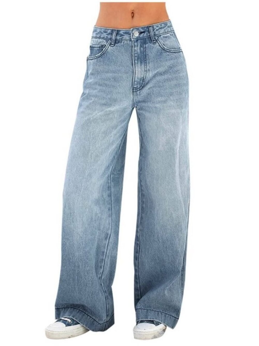 NWT Emmiol Loose Fit Baggy Y2K Jeans sz XL Light Blue Denim